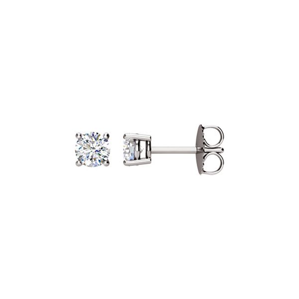 14K White Gold .50 CTW Diamond Stud Earrings | Classic Round Diamond Studs (I1/J) Whidby Jewelers Madison, GA