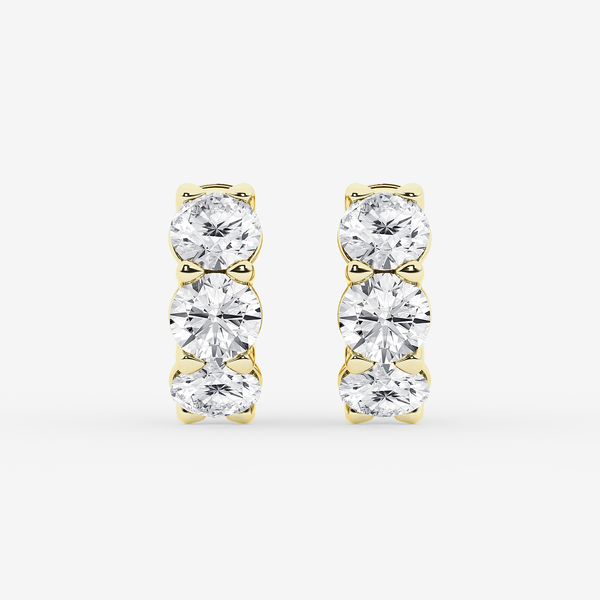 2 TWT Lab Grown Diamond Hoop Earrings in 14KT Yellow Gold Whidby Jewelers Madison, GA