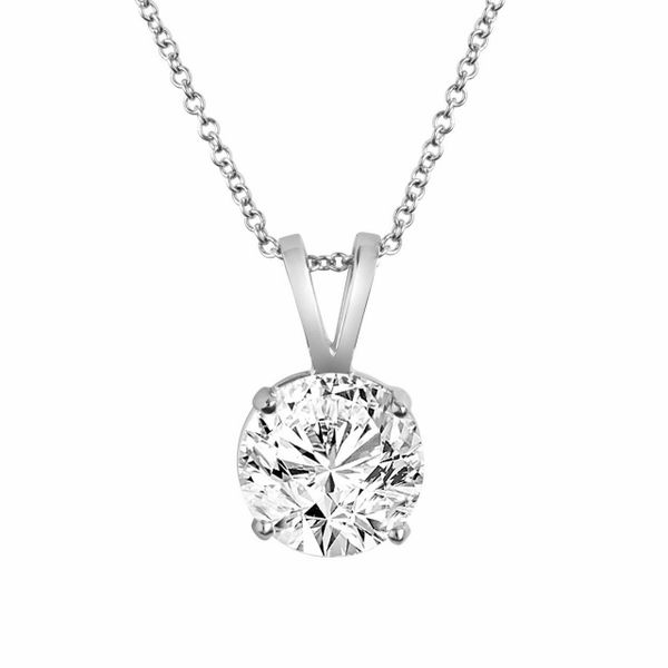 14K White Gold 1.59 CT Lab Grown Diamond Solitaire Pendant Necklace (VS2/F) Whidby Jewelers Madison, GA