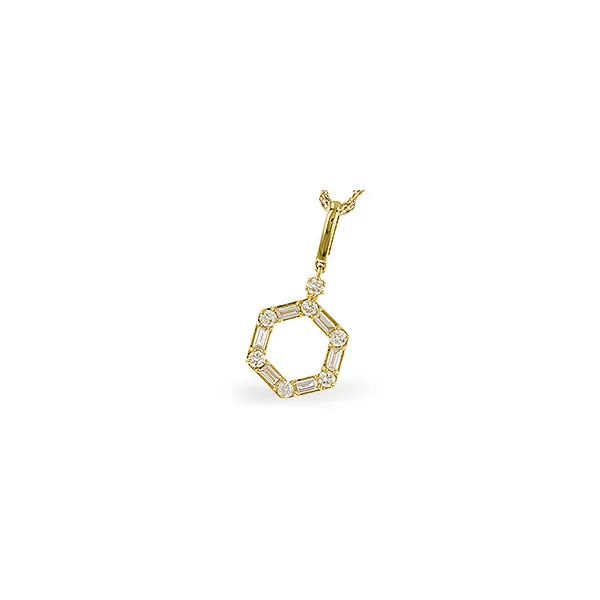 Yellow 14Kt Baguette and Round Diamond Pendant Whidby Jewelers Madison, GA