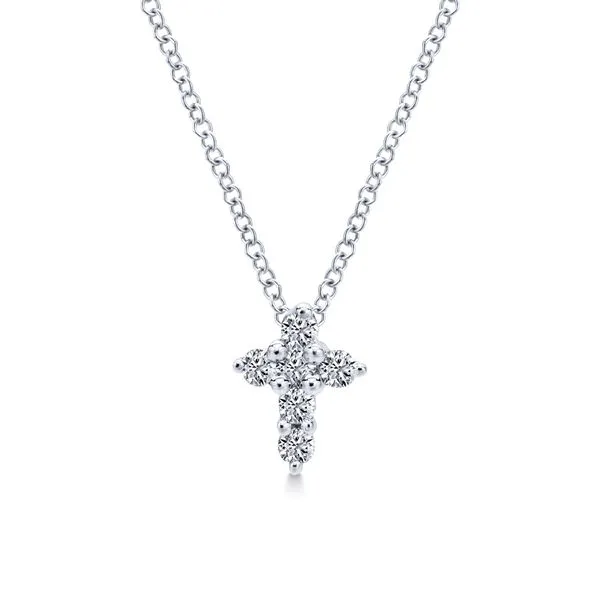White 14Kt Cross Pendant