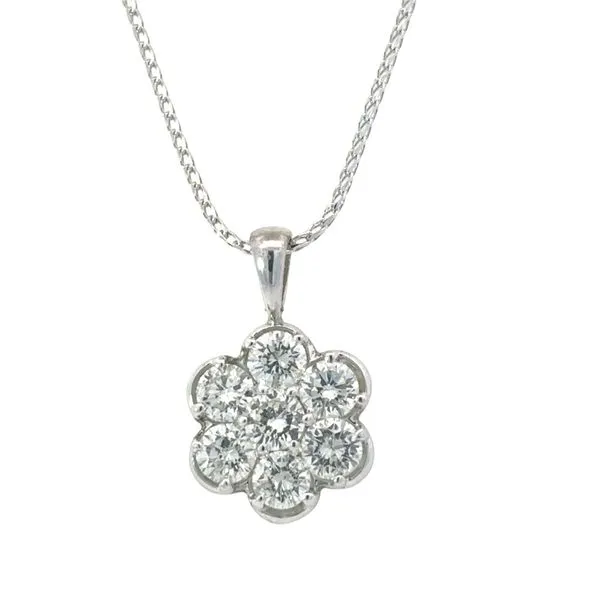 White 14Kt Seven Stone Cluster Pendant Whidby Jewelers Madison, GA