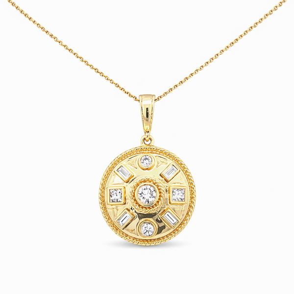 .56ctw Diamond Medallion Pendant Necklace in 14kt Yellow Gold Whidby Jewelers Madison, GA