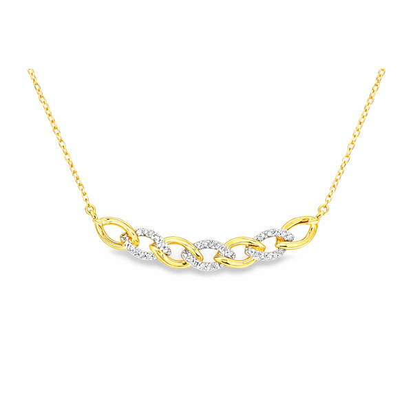 Diamond Link Necklace in 10kt Yellow Gold Whidby Jewelers Madison, GA