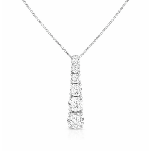 .20ctw Diamond Bar Pendant Necklace in 14kt White Gold Whidby Jewelers Madison, GA