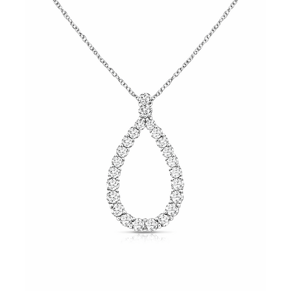 14K White Gold 0.50 CTW Diamond Teardrop Pendant Necklace Whidby Jewelers Madison, GA
