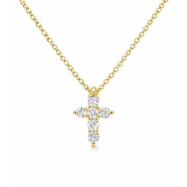 14K Yellow Gold 0.23 CTW Diamond Cross Pendant Necklace Whidby Jewelers Madison, GA