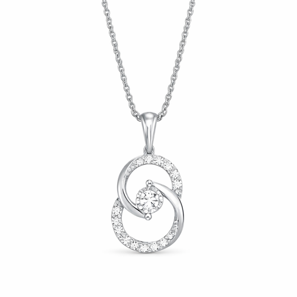 10kt White Gold Diamond Circle Pendant Necklace .25 CTW Whidby Jewelers Madison, GA