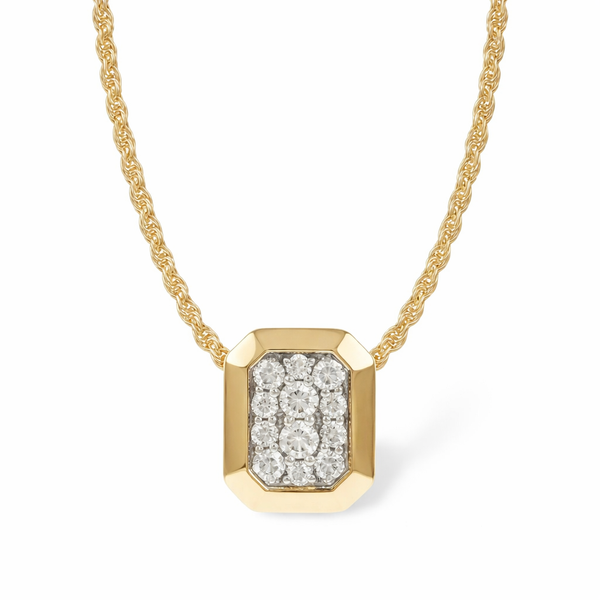 14K Yellow Gold 0.25 CTW Diamond Cluster Bezel Pendant Necklace Whidby Jewelers Madison, GA