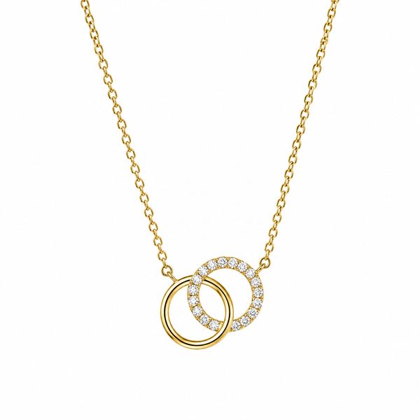 14KT Yellow Gold Diamond Interlocking Circle Pendant Necklace Whidby Jewelers Madison, GA