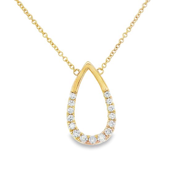 14K Yellow Gold 0.38 CTW Diamond Teardrop Pendant Necklace Whidby Jewelers Madison, GA