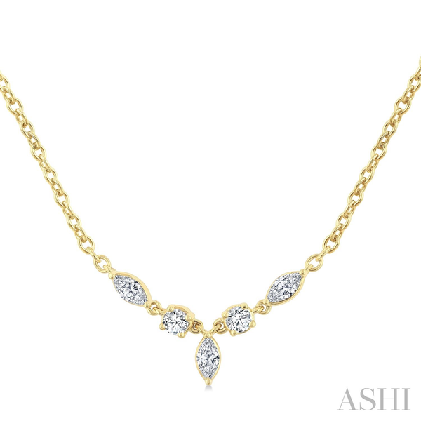 14KT Yellow Gold Marquise Diamond Necklace Whidby Jewelers Madison, GA