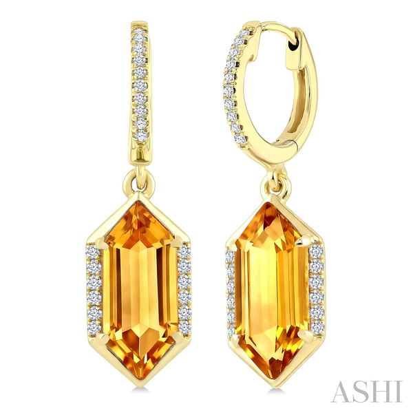 10KT Yellow Gold Citrine & Diamond Drop Earrings Whidby Jewelers Madison, GA