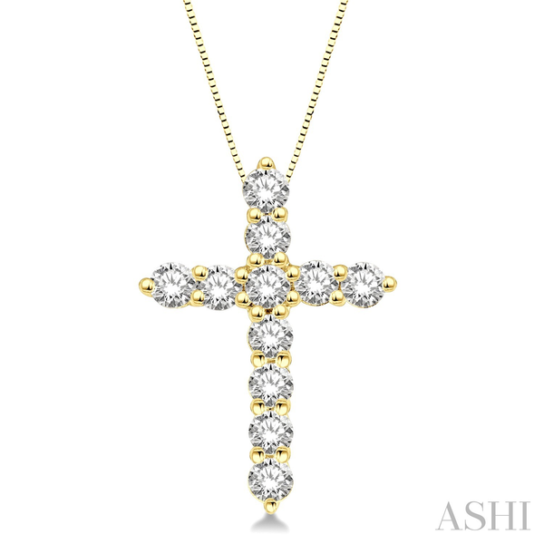14KT Yellow Gold .75 CTW Diamond Cross Necklace Whidby Jewelers Madison, GA