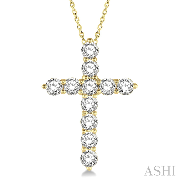 14KT Yellow Gold 2 CTW Diamond Cross Necklace Whidby Jewelers Madison, GA