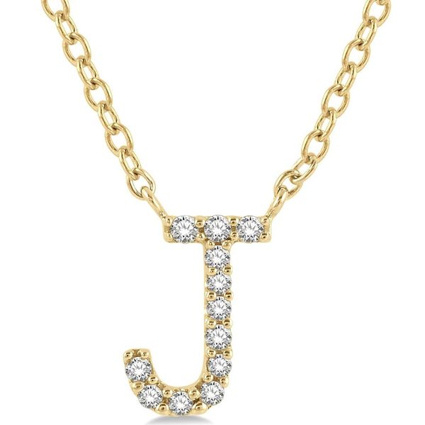 10KT Yellow Gold Diamond J Initial Necklace Whidby Jewelers Madison, GA