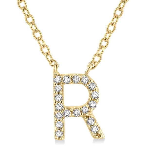 10KT Yellow Gold Diamond R Initial Necklace Whidby Jewelers Madison, GA