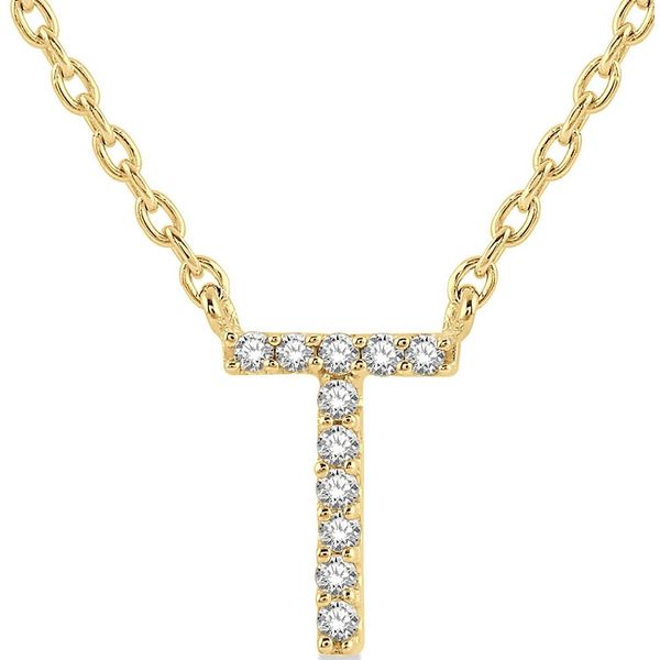 10KT Yellow Gold Diamond T Initial Necklace Whidby Jewelers Madison, GA