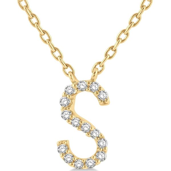 10KT Yellow Gold Diamond S Initial Necklace Whidby Jewelers Madison, GA