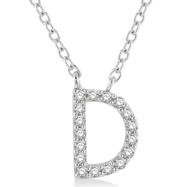 10KT White Gold Diamond D Initial Necklace Whidby Jewelers Madison, GA