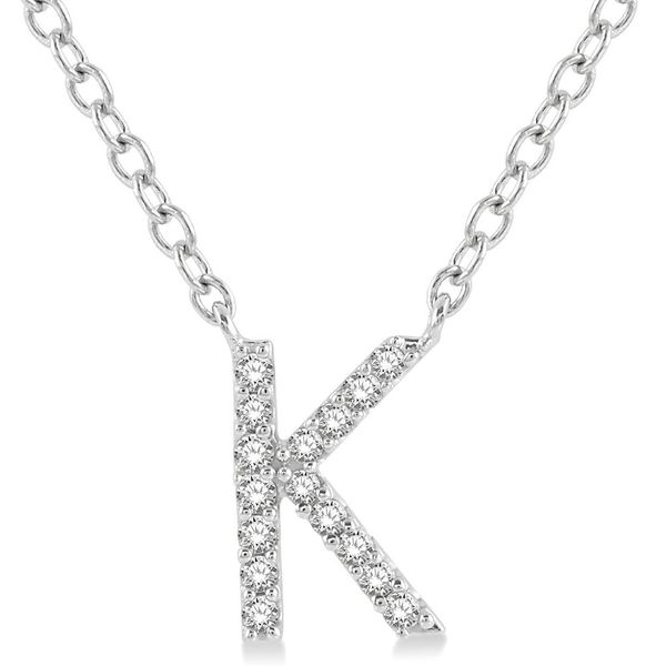 10KT White Gold Diamond K Initial Necklace Whidby Jewelers Madison, GA