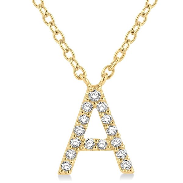 10KT Yellow Gold Diamond A Initial Necklace Whidby Jewelers Madison, GA