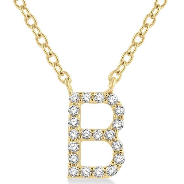10KT Yellow Gold Diamond B Initial Necklace Whidby Jewelers Madison, GA