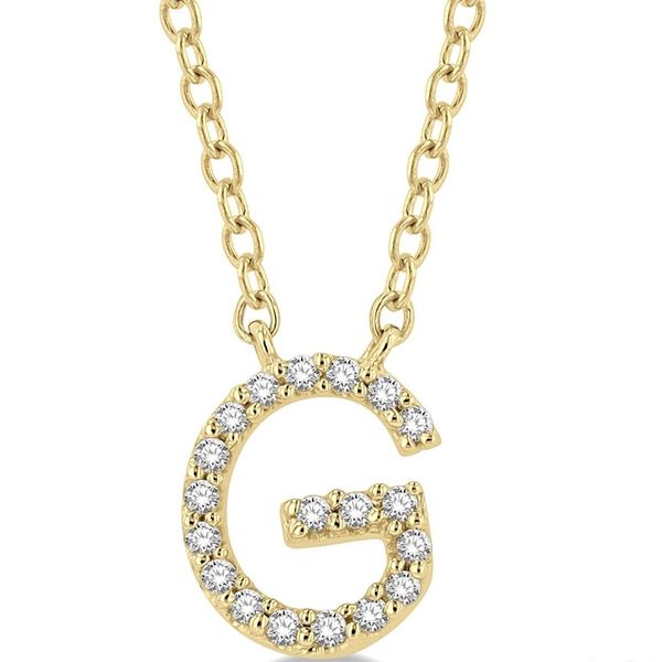 10KT Yellow Gold Diamond G Initial Necklace Whidby Jewelers Madison, GA