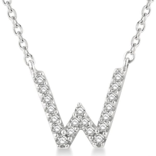 10KT White Gold Diamond W Initial Necklace Whidby Jewelers Madison, GA