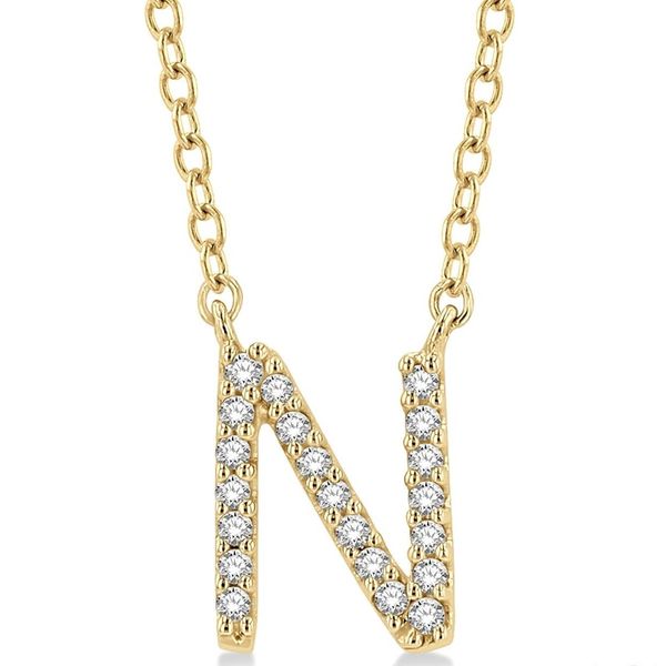 10KT Yellow Gold Diamond N Initial Necklace Whidby Jewelers Madison, GA