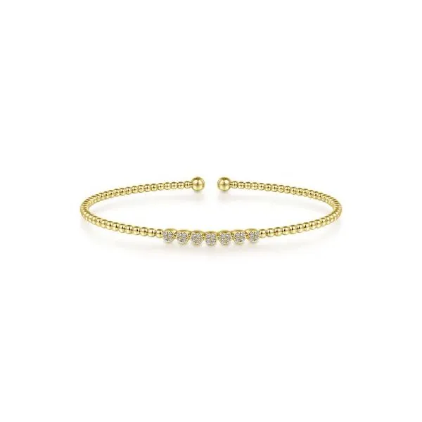 Yellow 14Kt Diamond Bujukan Bead Cuff Bracelet Whidby Jewelers Madison, GA