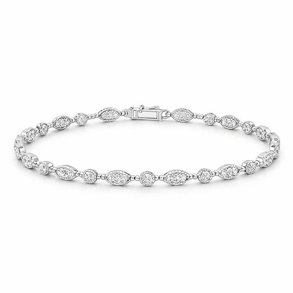 Diamond Alternating Shape Bracelet in 10kt White Gold – 1ctw Whidby Jewelers Madison, GA