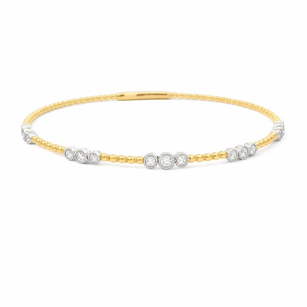 Two-Tone Diamond Flexible Bangle Bracelet in 14kt Gold (0.50ctw) Whidby Jewelers Madison, GA