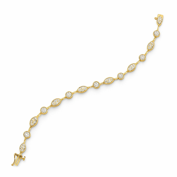 Diamond Alternating Shape Bracelet in 10kt Yellow Gold – 1ctw Whidby Jewelers Madison, GA