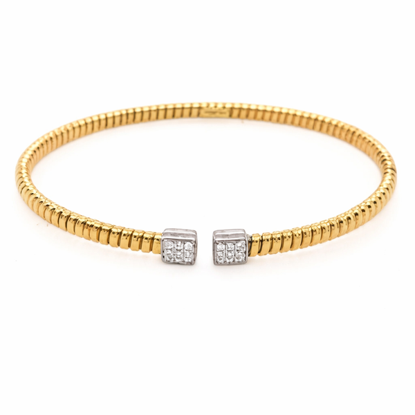 Diamond Flexible Bangle Bracelet in 18kt Yellow Gold (0.15ctw) Whidby Jewelers Madison, GA
