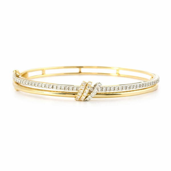 Diamond Wrap Bangle Bracelet in 14kt Yellow Gold – .72ctw Whidby Jewelers Madison, GA