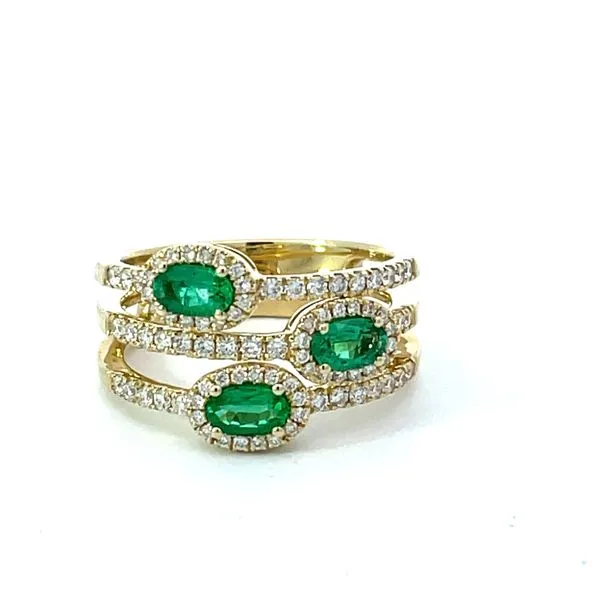 Yellow 14Kt Emerald and Diamond Fashion Ring Whidby Jewelers Madison, GA
