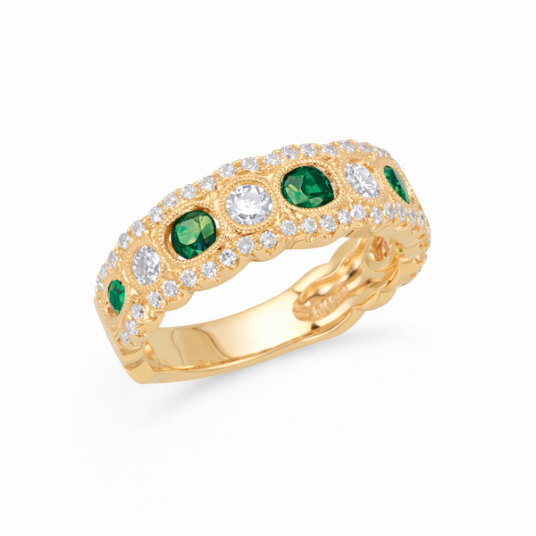 Yellow 14 Karat Emerald Fashion Ring Whidby Jewelers Madison, GA
