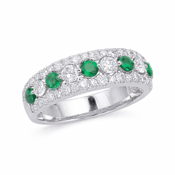 White 14 Karat Emerald & Diamond Fashion Ring Whidby Jewelers Madison, GA