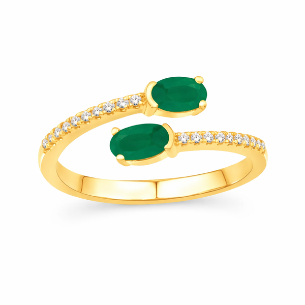 Yellow 14 Karat Emerald & Diamond Fashion Ring Whidby Jewelers Madison, GA