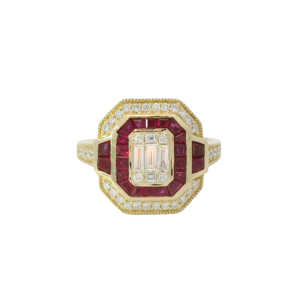 Yellow 14 Karat Ruby & Diamond Fashion Ring Whidby Jewelers Madison, GA