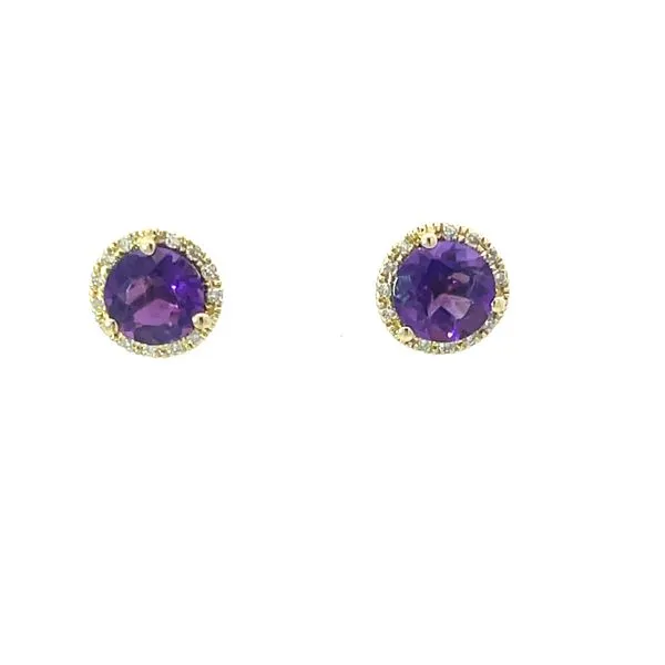 Yellow 14Kt Halo Stud Earrings Whidby Jewelers Madison, GA