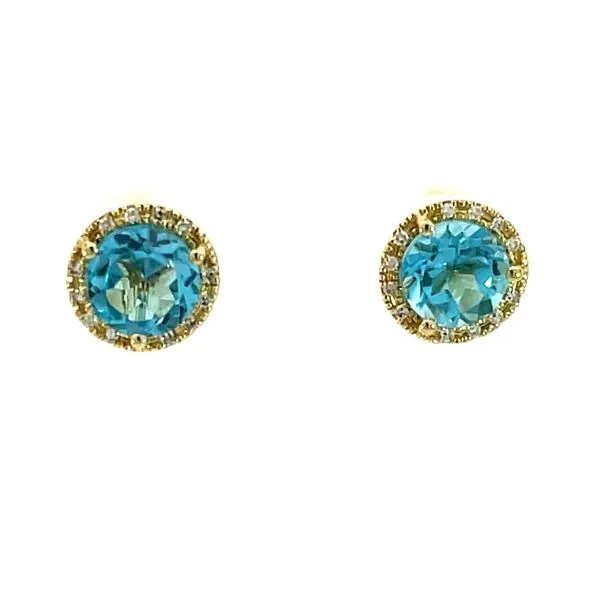 Lady's Yellow 14 Kt Halo Stud Earrings Whidby Jewelers Madison, GA