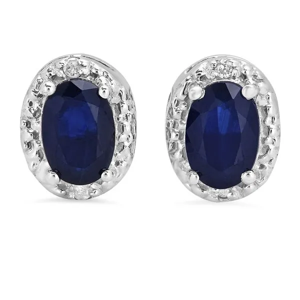 White 10Kt Sapphire and Diamond Stud Earrings Whidby Jewelers Madison, GA