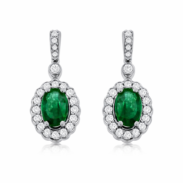White 14 Karat Emerald Drop Earrings Whidby Jewelers Madison, GA