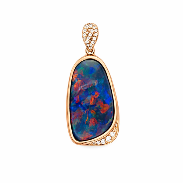 Yellow 14 Karat Australian Opal Pendant Whidby Jewelers Madison, GA