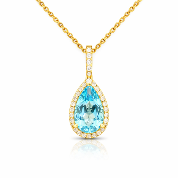 Yellow 14 Karat Blue Topaz Pendant Whidby Jewelers Madison, GA