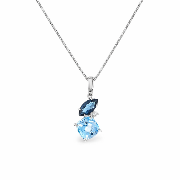 White 14 Karat Blue Topaz Pendant Whidby Jewelers Madison, GA