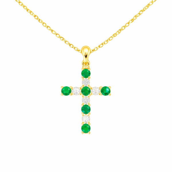 14Kt Yellow Emerald Cross Necklace Whidby Jewelers Madison, GA