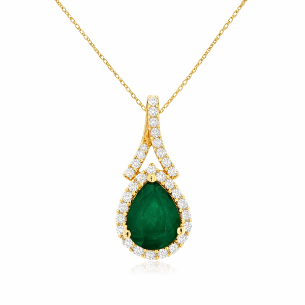 Yellow 14 Karat Emerald Necklace Whidby Jewelers Madison, GA
